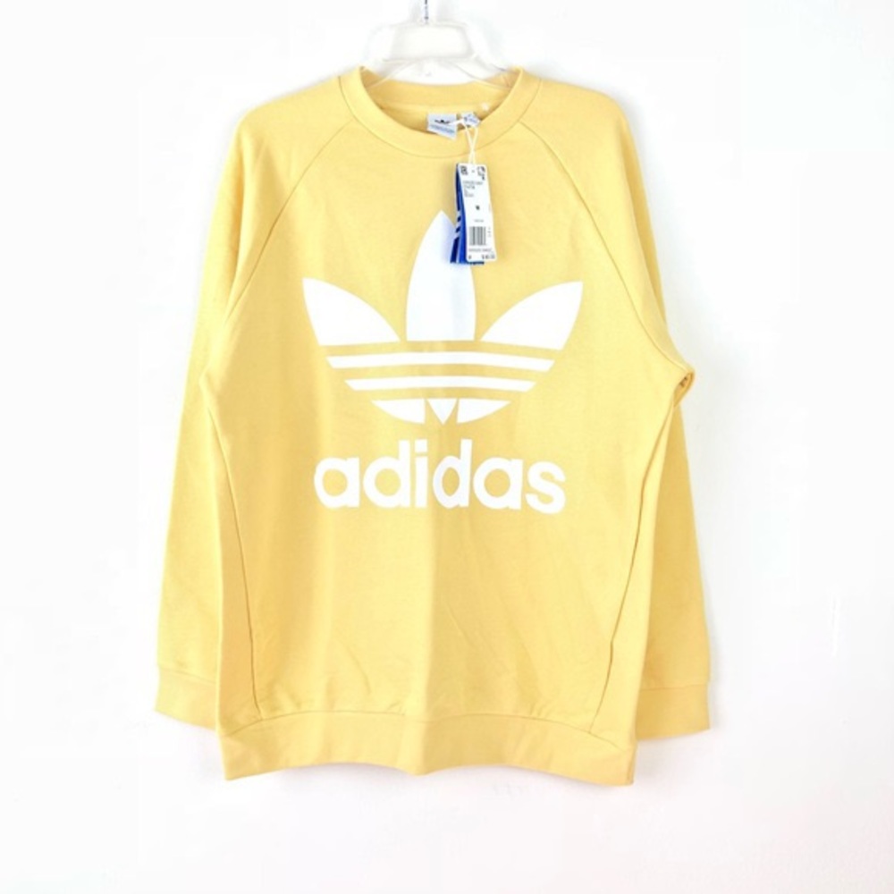 Yellow adidas oversized crewneck